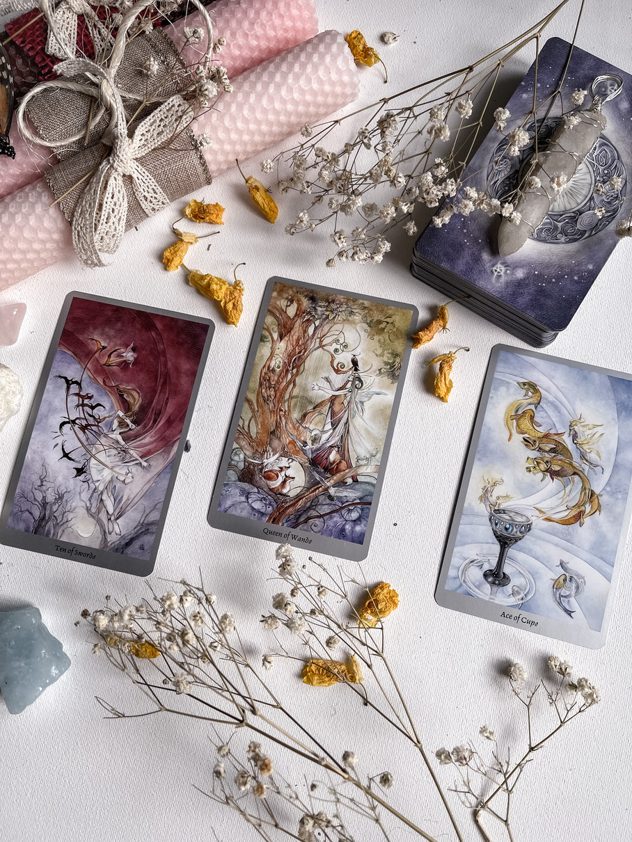 Tarot Cards on White Surface